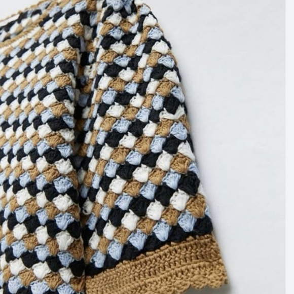 Zara Womens Crochet Knit Cotton Top Size Small - Picture 3 of 10